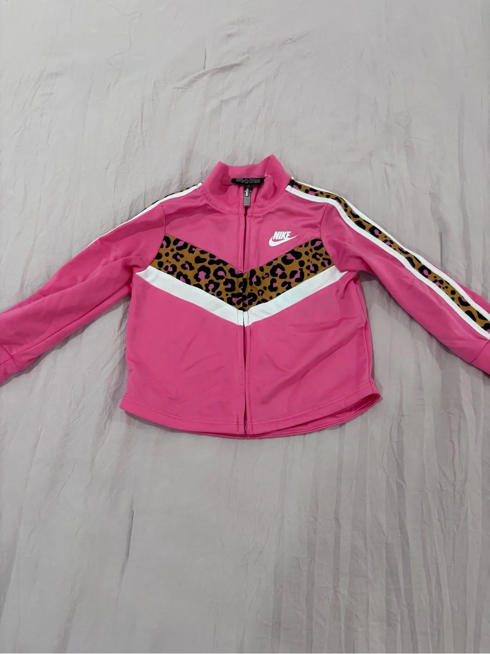 Nike Hot Pink Leopard-Trim Track Jacket and Pants - Picture 2 of 5